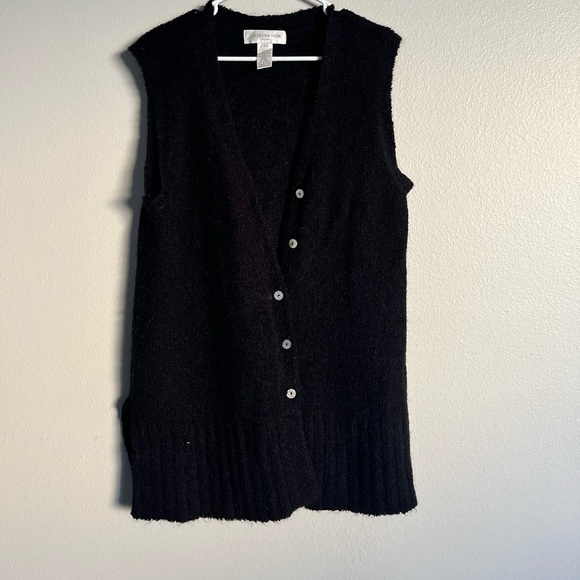 Jones New York Sweaters - VTG Jones New York Black Wool Blend Vest Whimsigoth Academia Women’s Large